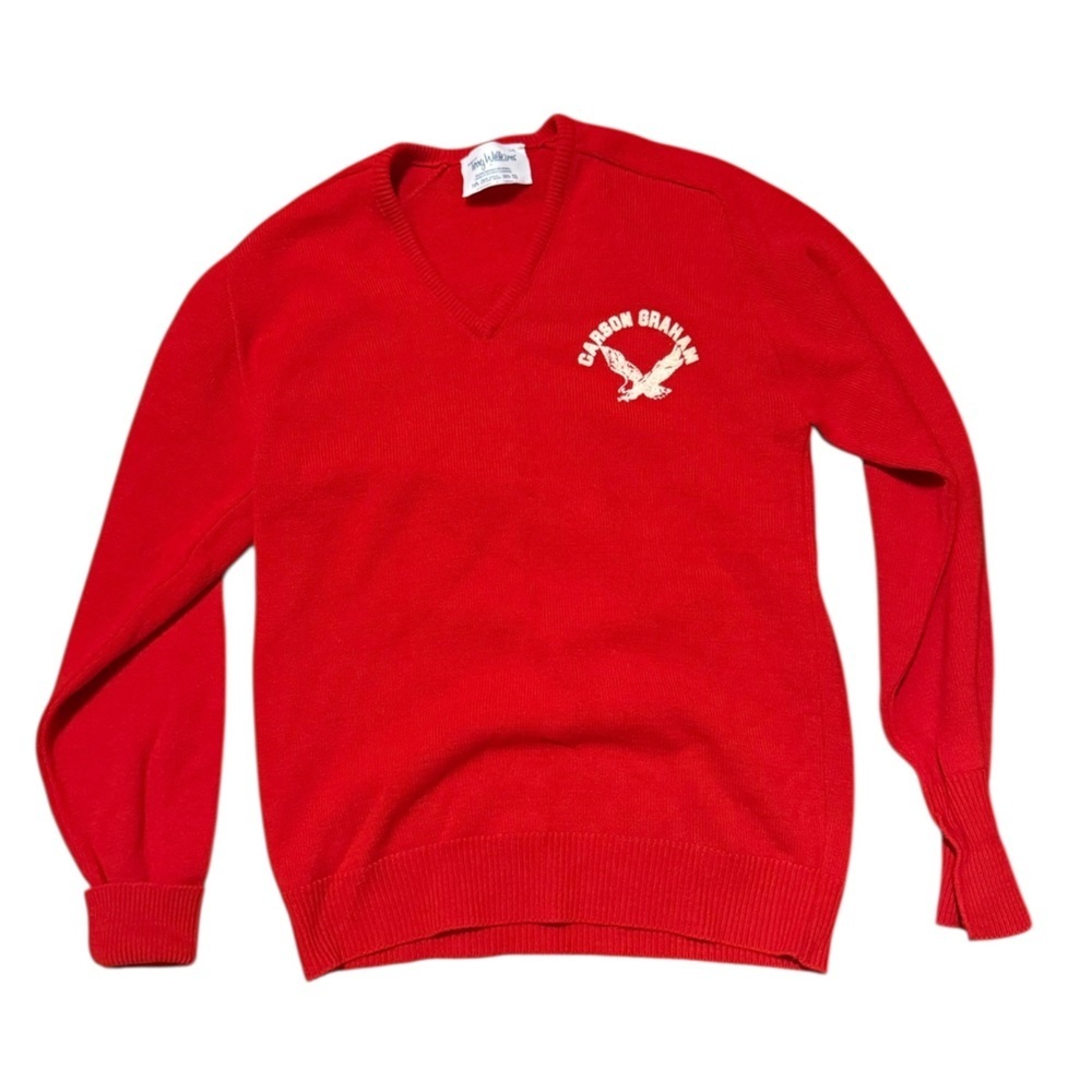 Vintage 1950s wool red sweater, large